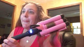 Alure Three Barrel Curling Iron Wand with LCD Temperature Display [upl. by Eward]