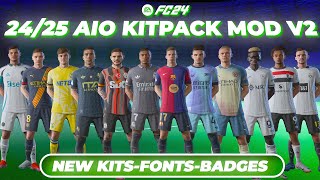 2425 New Season Kits For FC 24 By Algorithm V2 300 New Kits Fonts amp Badges  Free [upl. by Yalahs]