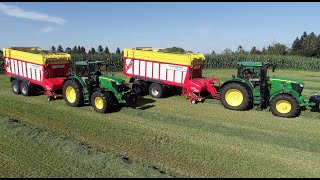 Bürli Trocknungsanlage mit John Deere und Pöttinger Power bei der Grasernte [upl. by Hildagarde]