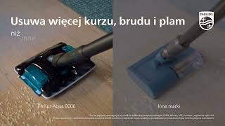 Philips Aqua 8000  usuwa więcej kurzu brudu i plam niż inne odkurzacze bezprzewodowe [upl. by Yrennalf]