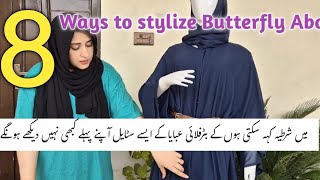 how to style Butterfly Abaya in different ways Chiffon Abaya  Summer Abaya [upl. by Aubry]