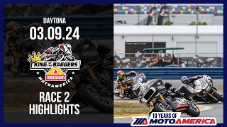 Mission King of the Baggers Race 2 at Daytona 2024  HIGHLIGHTS  MotoAmerica [upl. by Annayk]