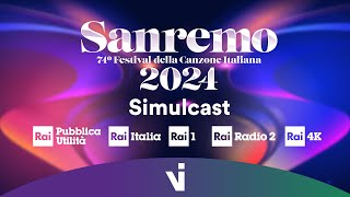 Sanremo 2024  Serata Finale  Come i canali Rai si uniscono in simulcast [upl. by Assenov]