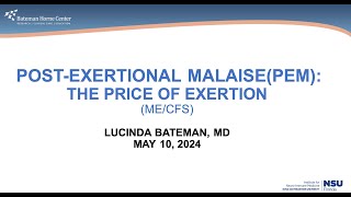 Post Exertional Malaise PEM The Price of Exertion  Lucinda Bateman MD  INIM Conference 2024 [upl. by Alla]