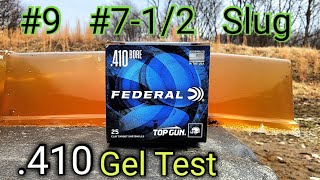 410 Ballistic Gel Test Birdshot 9 712 amp Slug [upl. by Ainaled]