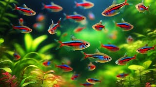 Cardinal tetras amp companions aquarium [upl. by Namra805]