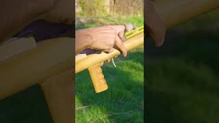 Wooden Slingshot handmade amazing diy bamboo reel craft wood slingshot [upl. by Orelie799]