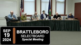 Brattleboro Selectboard Special Mtg 91924 [upl. by Arehs]