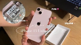  iPhone 13 Pink  Accessories  Unboxing📦  Aesthetics  ChristineHii [upl. by Haden36]