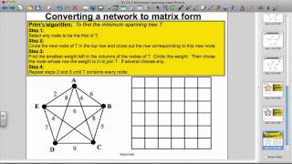 Prims Algorithm Decision Maths 1 [upl. by Handbook]