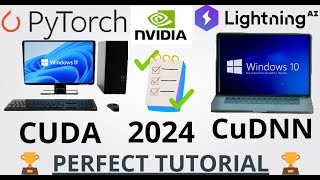 Cómo instalar CUDA cuDNN PyTorch Lightning SIN ERRORES en Windows para cualquier GPU  2024 [upl. by Yvel640]