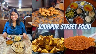 Best JODHPUR Street Food Tour Part 1  Mirchi Bada Shahi Samosa Gulab Jamun Ki Sabzi amp More [upl. by Adnimra]