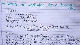 Write an application for a computer club  how to write application computer club [upl. by Croix]