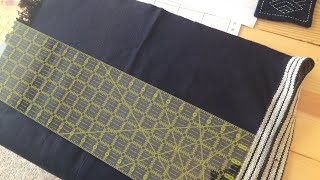 How to draw Asanoha pattern on fabric  Sashiko Preparation [upl. by Aekerly]