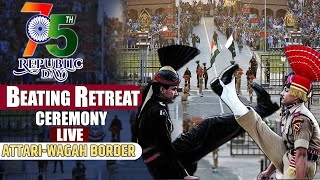 LIVE Beating Retreat Ceremony at Wagah Border  AttariWagah Border Live  75th Republic Day 2024 [upl. by Nnylaehs]