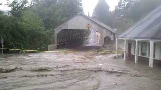 Flooding from Irene damaging the quechee bridge [upl. by Ennalorac69]