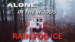 quotSolo Winter Camping Rainy Days in a Cozy Truck Camper [upl. by Innob]