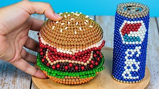 DIY  FAST FOOD HAMBURGER from Magnetic Balls Satisfying ASMR amp Magnet Challenge [upl. by Marelda410]