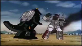 Clash of the Titans  All Metroplex vs Trypticon battles from Transformers G1 [upl. by Hammerskjold708]