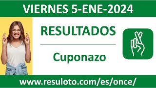 Resultado del sorteo Cuponazo del viernes 5 de enero de 2024 [upl. by Ahsemrak]