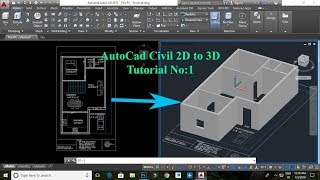 AutoCAD Civil Simple 2D Floor Plan To 3D House [upl. by Yrogreg622]