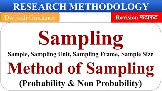 Sample Sampling research methodology bba research methodology mba sampling frameresearch ugcnet [upl. by Annasor192]