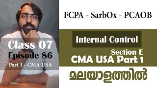 FCPA and Sarbane Oxley  Internal Control  Section E  Part 1  Episode 86 [upl. by Aieken]