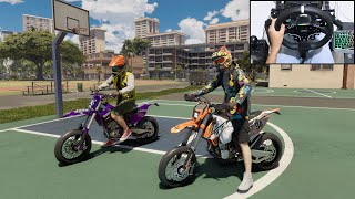 KTM 450 EXC  Kawasaki KX450F Supermoto  The Crew Motorfest  Moza Racing gameplay [upl. by Atilek]