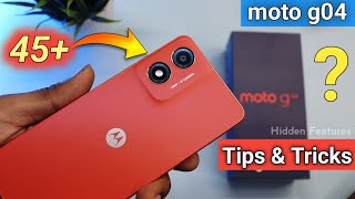 moto G04 45 Amazing Features ⚡ Tips and Tricks  Android 14  हिंदी। [upl. by Gerge]