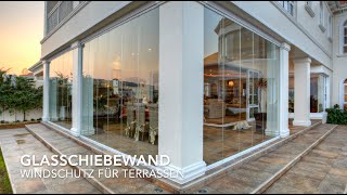 Glasschiebewand Windschutz für Terrassen [upl. by Lozar]