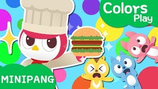 Learn colors with Miniforce  Colors Play  Hamburger  MiniPang TV Colors Play [upl. by Ennovehc961]