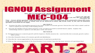 MANKIWROMERWEIL MODEL AK MODEL ASSIGNMENT SOLUTIONIGNOUMEC004 ignouassignment ignou [upl. by Eissak974]