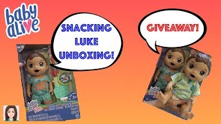 Baby Alive Snackin Luke Unboxing GIVEAWAY [upl. by Nnyla]