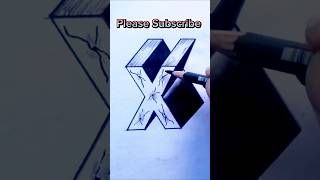 HowTo Draw 3D design X✍️♥️Viralvideo viralshorts [upl. by Heida]