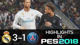 REAL MATCH HIGHLIGHTS IN PES🎮  Real Madrid vs PSG 31⚽ [upl. by Mingche]