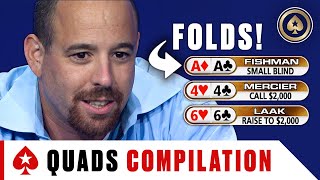 Folding ACES PREFLOP and DODGING QUADS ♠️ Best of The Big Game ♠️ PokerStars [upl. by Ardnikal239]