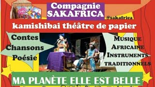 Spectacle jeunesse Contes Sakafrica en théâtre de papier et musique traditionnelle africaine [upl. by Kirima49]