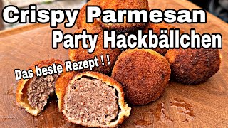 Crispy Parmesan Party Hackbällchen  The BBQ BEAR [upl. by Ecylla]