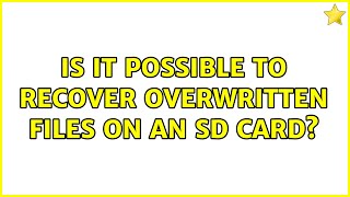 Is it possible to recover overwritten files on an SD card [upl. by Barri]