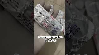 Paracetamol tablets ip 500mg pcm paracetamol paracetamoltablet fever dard [upl. by Nosiaj]