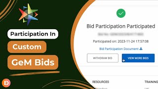 GeM Custom Bid Participation  How to participate in GeM Bids  GeM Bid Participation Process [upl. by Lail163]