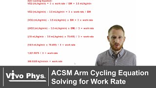 ACSM Arm Cycling Equation Solving for Work Rate [upl. by Oly]