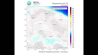 IMGWPIB  Prognoza temperatury dla Polski luty 2021 model WRF [upl. by Engle369]