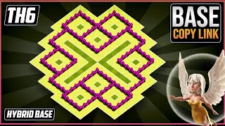 New BEST TH6 TROPHYHYBRIDdefense Base 2018 COC Town Hall 6 Hybrid Base Design  Clash of Clans [upl. by Nnaeilsel]