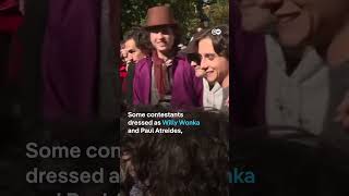 Timothee Chalamet surprised fans by crashing his own lookalike contest in New York  DW News [upl. by Gerge]