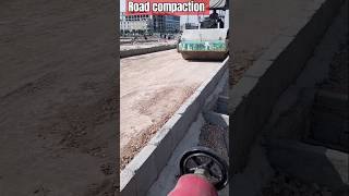 Road compaction by roller compactor compaction roadconstruction construction roadwork [upl. by Ashjian]