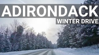 Adirondack Park Mountains Winter Drive in 4K [upl. by Alyled]