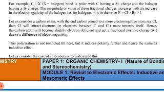 Inductive Effect Revisit Electronic effect Inductive effect amp Mesomeric effect PART 2 [upl. by Eceeryt]