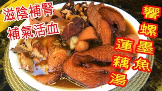 如何煮 響螺墨魚蓮藕湯 HOW TO COOK Conch Cuttlefish and Lotus Root Soup [upl. by Patman]