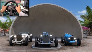 MercedesBenz SSK amp Bugatti T35c amp Napier Railton Forza Horizon 5  Steering Wheel Gameplay [upl. by Yleek]